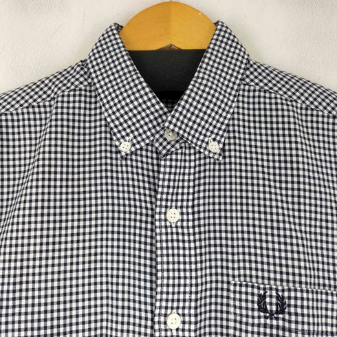 フレッドペリー FRED PERRY ワンポイント刺繍 ギンガムチェック柄 L/S BDシャツ メンズ  XS